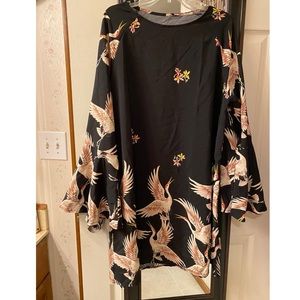 Bird print dress